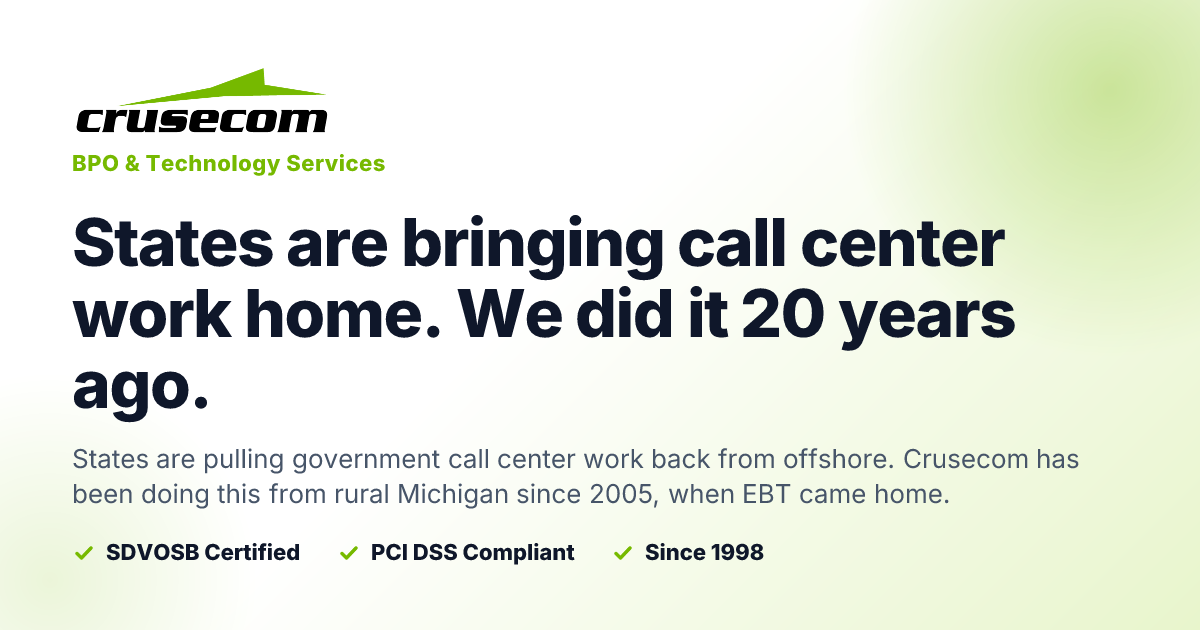 Onshoring Government Call Center Work | Crusecom